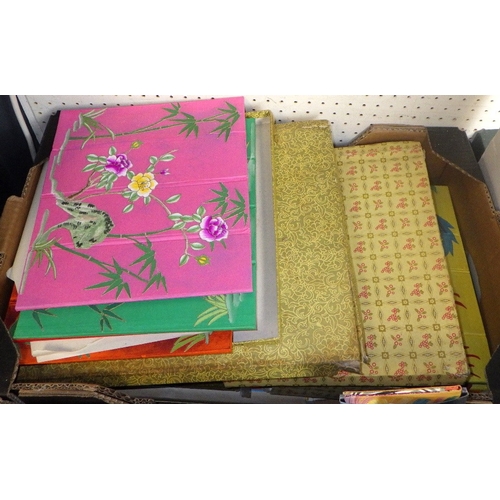 81 - A qty of Oriental textiles etc