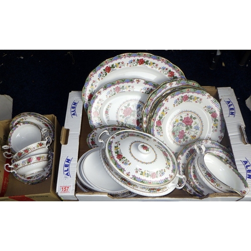 157 - A part Queens floral dinner service
