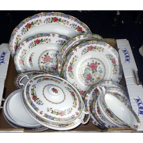 157 - A part Queens floral dinner service