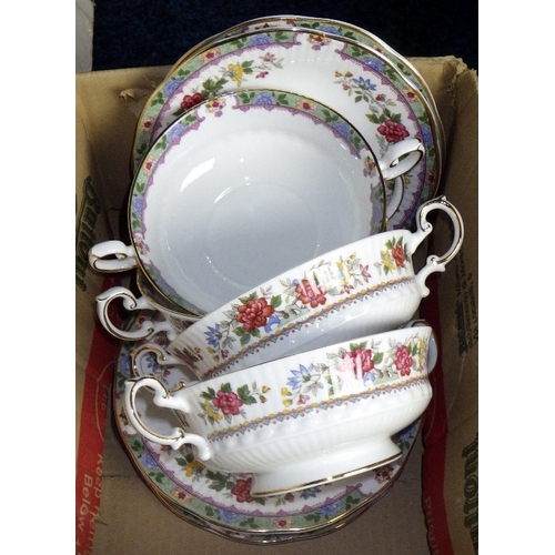 157 - A part Queens floral dinner service