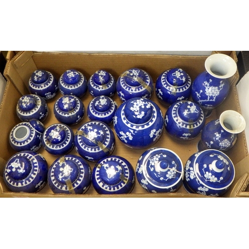 165 - A large group of Chinese Peony ginger jars etc