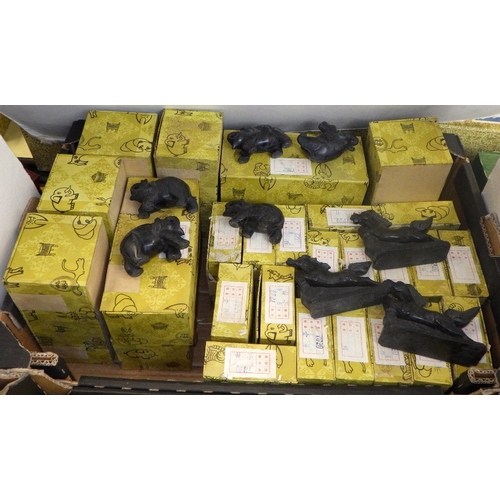 169 - A large qty of carved and polished stone animals (2)