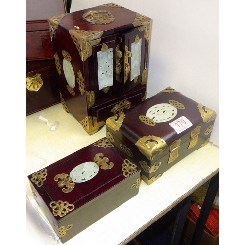 170 - A group of Chinese jewellery boxes