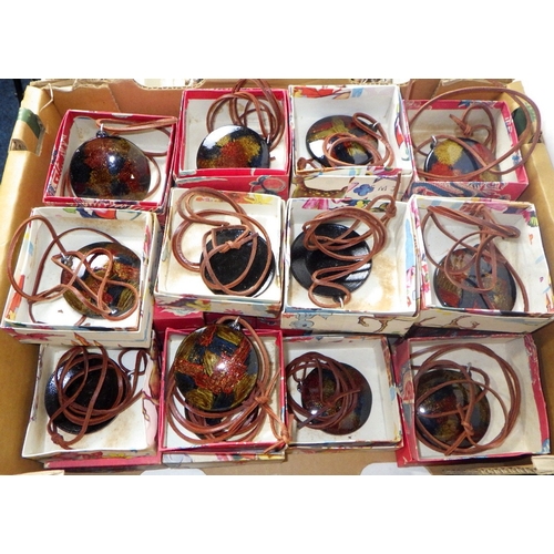 181 - A large qty of lacquered pendant necklaces etc