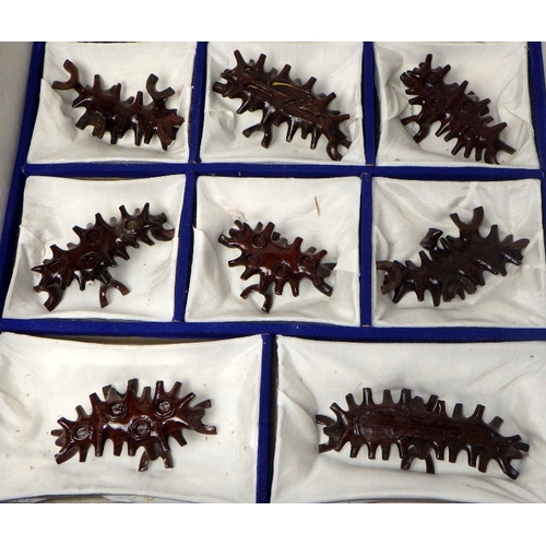 183 - A circa 1960s Chinese jade set of carved horses on wooden stands