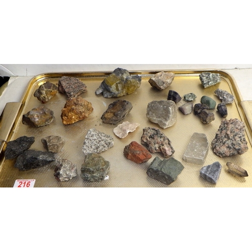216 - A qty of stones and ores