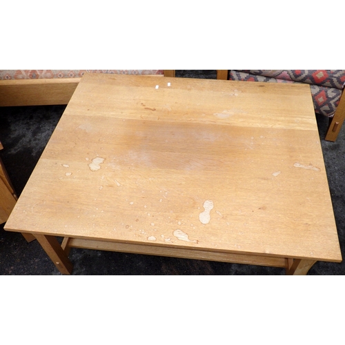 699 - A Stifkey oak suite, settee, armchair, recliner chair, stool, coffee table and an occasional table, ... 