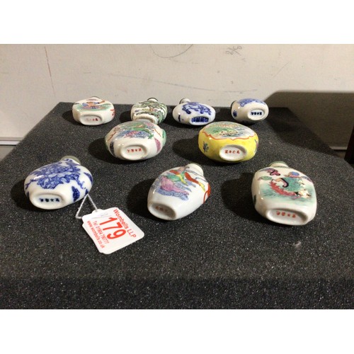 179 - A group of 9 Chinese snuff bottles