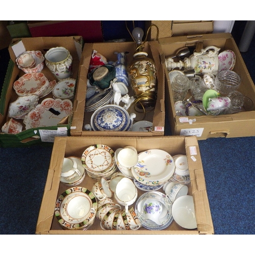 269 - A large qty of misc ceramics to inc misc tea ware, Oriental lamp, glass etc AF (4)