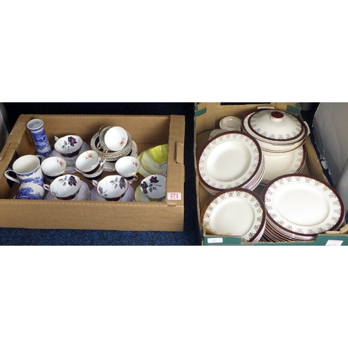 273 - A qty of tea ware to inc Royal Albert etc together with Meakin dinnerware (2)