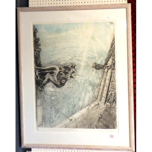 285 - Piers Browne (1949-2024), Bootham Bar from York Minster pencil signed print