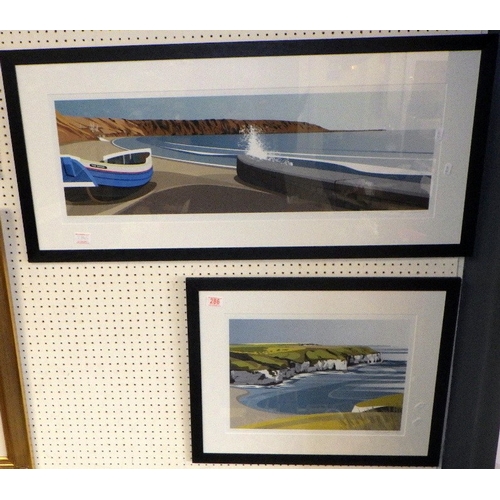 286 - Two Ian Mitchell pencil signed prints of the East Coast, Filey Brigg and Flamborough Head (2)