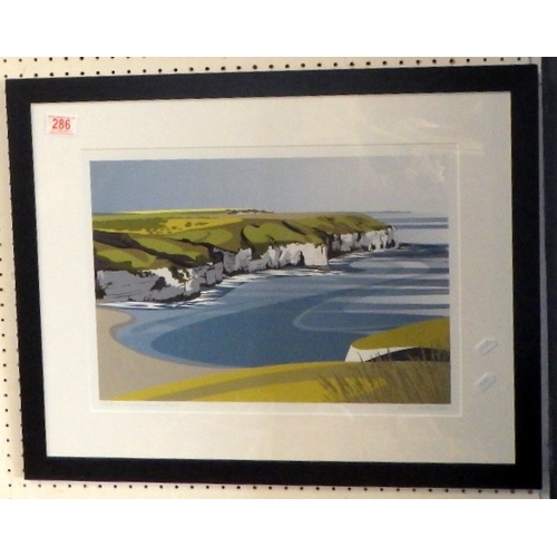 286 - Two Ian Mitchell pencil signed prints of the East Coast, Filey Brigg and Flamborough Head (2)