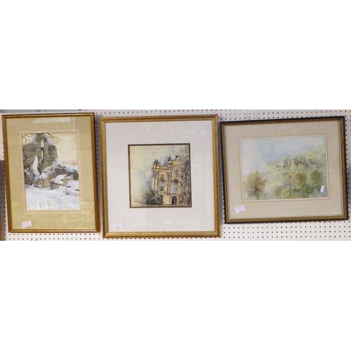 289 - A qty of misc watercolours together with a Jeremy King pencil signed print (8)