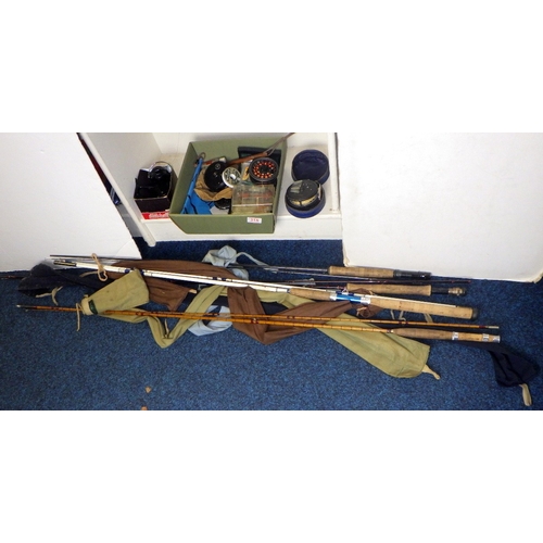 315 - A House of Hardy 'The Princess' fishing reel together with further reels, two Hardy rods, LLBean rod... 