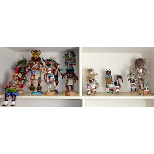 325 - A large collection of Native American Kachina figures, Hopi & Navaho etc (a/f)