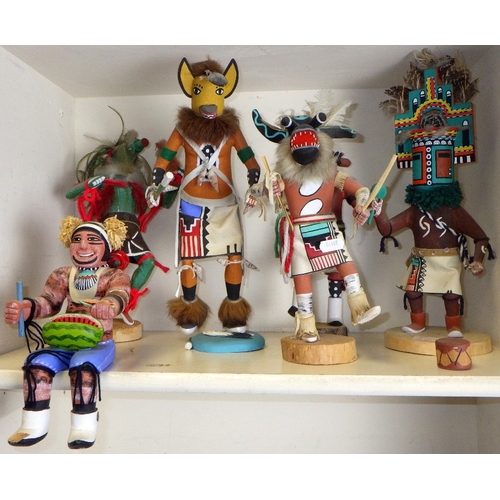 325 - A large collection of Native American Kachina figures, Hopi & Navaho etc (a/f)