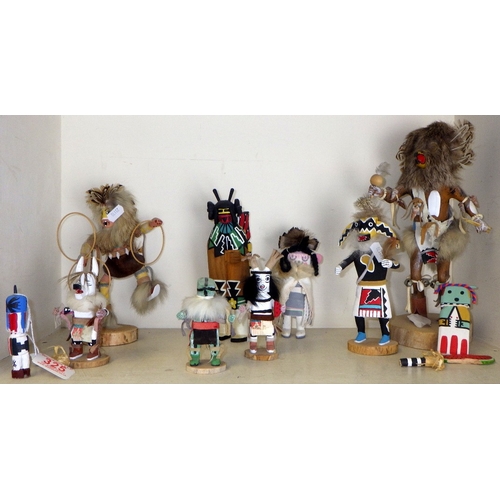 325 - A large collection of Native American Kachina figures, Hopi & Navaho etc (a/f)
