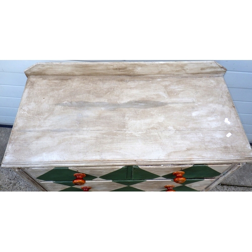 722 - A painted chest of two over two drawers, 100cm wide