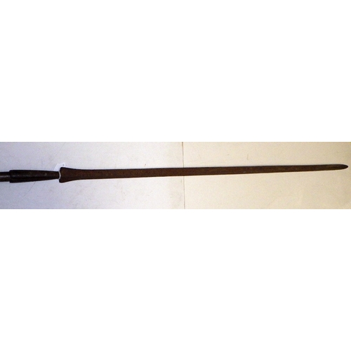 345 - An African spear, 200cm long