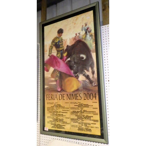 377 - Two framed insect boards, framed horse figure wall art etc