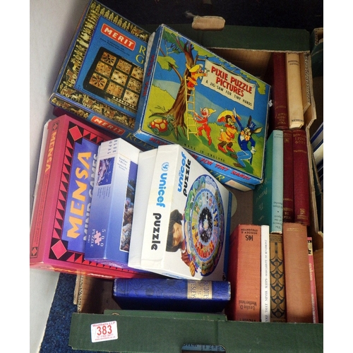 383 - A qty of misc books & puzzles (2)