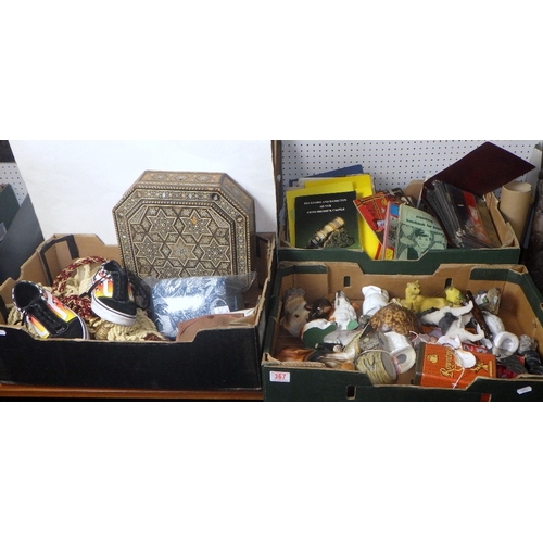 367 - A large qty of misc collectables including Damascus style box af, books, bookmarks etc (3)