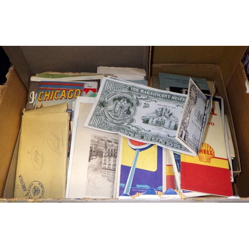 400 - A qty of Vintage American maps and ephemera