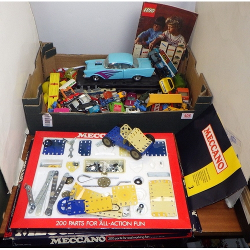 406 - A qty of die cast cars and Meccano (2)