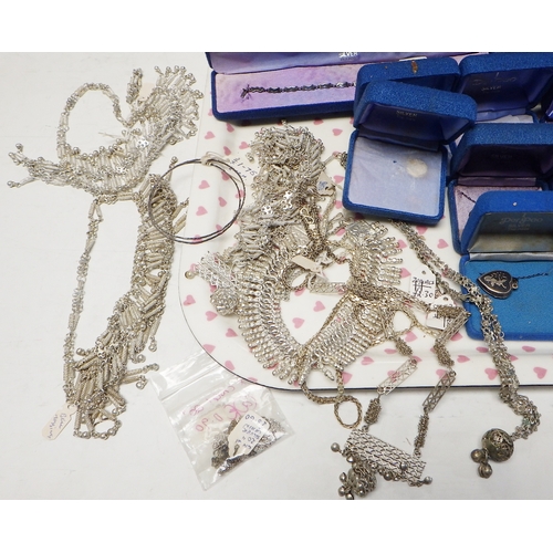 238 - White metal and other jewellery incl necklaces, boxed bracelets and pendants, etc.