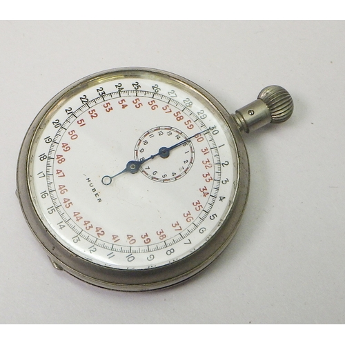 93 - A Huber stopwatch of WW2 German Kriegsmarine type, no issue marking; a collection of military intere... 