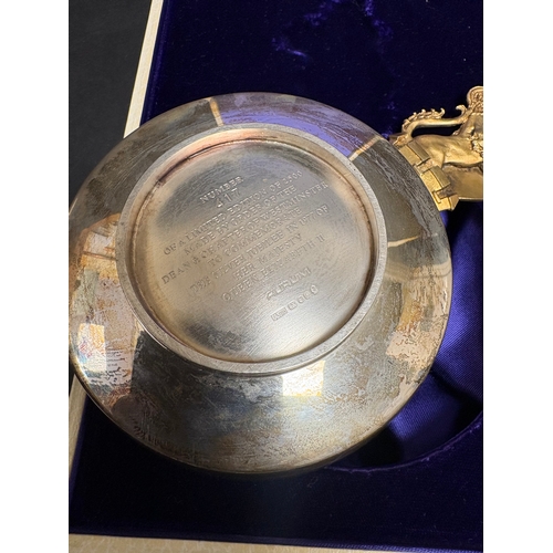 12 - An Elizabeth II Aurum silver and parcel gilt Westminster Abbey Jubilee tasting cup of circular form ... 