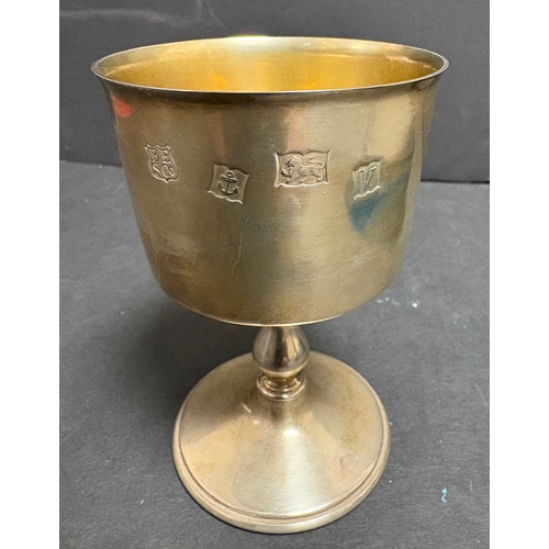 14 - A pair of silver goblets, by Barker Ellis Silver Co., Birmingham 1970, bearing the City of York cres... 