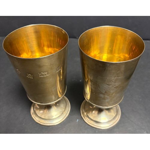 15 - A pair of Limited edition silver goblet, commissioned by Henry Hardcastle of York to mark the 1300th... 