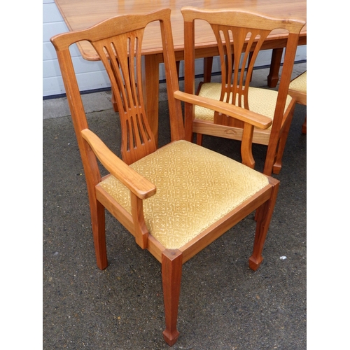 610 - A PETER 'DINKY' DAYNES DOLPHIN MAN (EX MOUSEMAN) WALNUT DINING TABLE, 183cm x 108cm  & 6 CHAIRS CARV... 