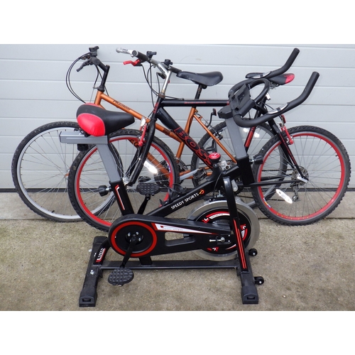 617 - Two mountain bikes and a spinning exercise bike (3)