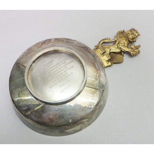 12 - An Elizabeth II Aurum silver and parcel gilt Westminster Abbey Jubilee tasting cup of circular form ... 