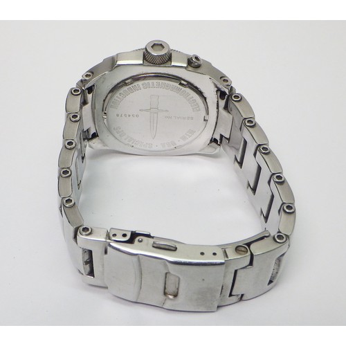 60 - A MTM Special Ops quartz military style bracelet watch, stainless steel with a carbon fibre dial.  4... 