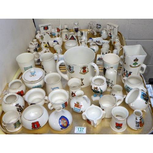 137 - Two trays of misc crested china (2)