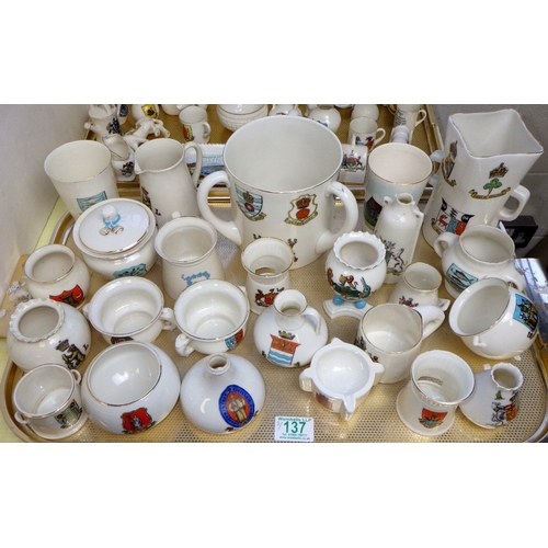 137 - Two trays of misc crested china (2)