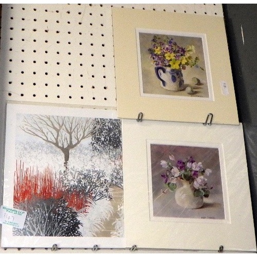 147 - A Coca-Cola mirror together with two embroideries and four other pictures (7)