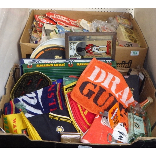 154 - A large qty of beer mats, bar towels etc (2)
