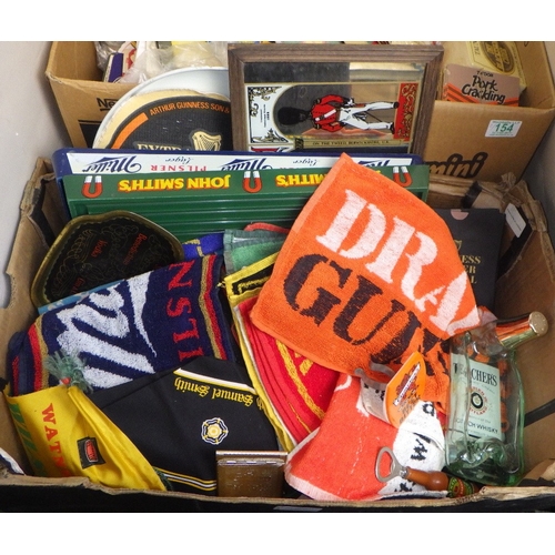 154 - A large qty of beer mats, bar towels etc (2)