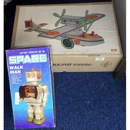 182 - A boxed Spanish flying boat model together with a boxed 'Space Walk Man' robot (2)
