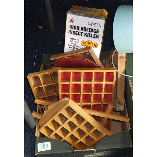 280 - A quantity of miscellaneous items to include a companion set and lamp (2)