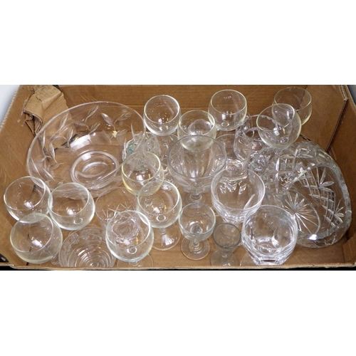 311 - A qty of misc glassware to inc silver plated mount claret jug (2)