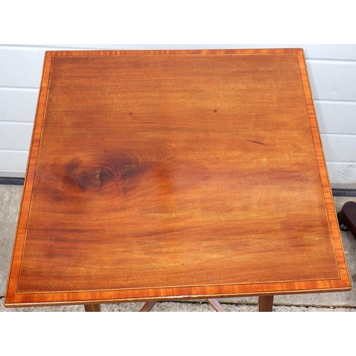683 - An Edwardian mahogany occasional table together with a Victorian barleytwist plant stand (2)