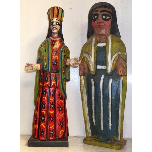 126 - Four South American carved wood folk art figures, 31-40cm tall AF