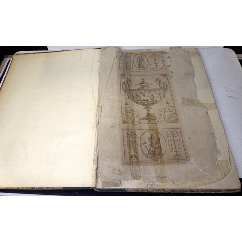375 - A large book of illustrations of Eighteenth Century decoration, to inc Adams style internal architec... 
