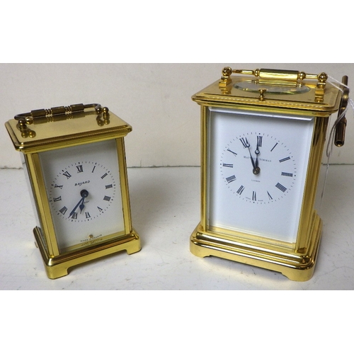 380 - A Matthew Norman London repeating carriage clock striking on a single gong, Swiss movement in a four... 